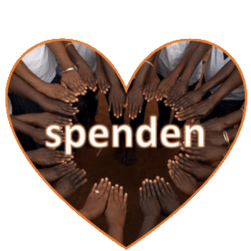 Herz aus Kinderhänden mit Aufschrift spenden