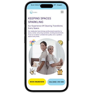 Professional cleaning service website with clear listings and easy booking.