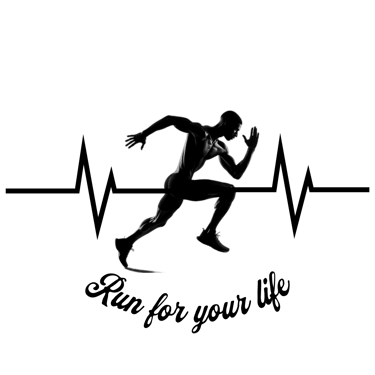 a man running in the dark with a black background