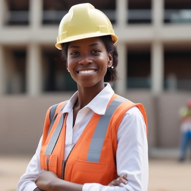 A satisfied customer standing in front of a completed construction project.