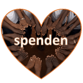Herz aus Kinderhänden mit Aufschrift spenden