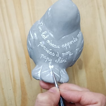 oiseau messager défunt, mort, message peint