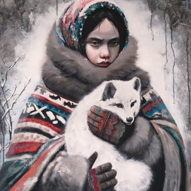 mignon janssen. auftragsarbeit in acryl. die gottheit kitsune