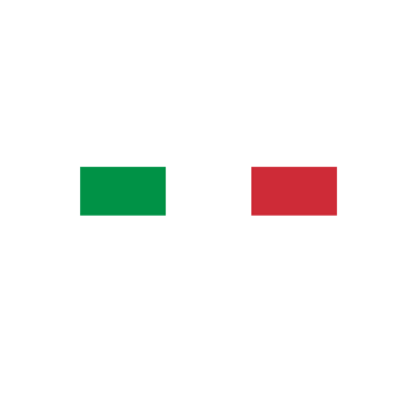 a green and white italy flag with the word italy