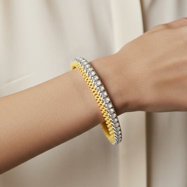 Single Line Diamond Bangle