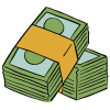 a stack of money bills and bills clip art