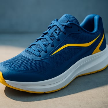 Modern athletic sports shoes, clean studio shot with dynamic lighting
