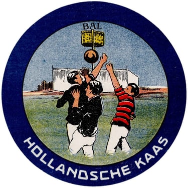 Vintage Food Label from Holland featuring Netball Cheese