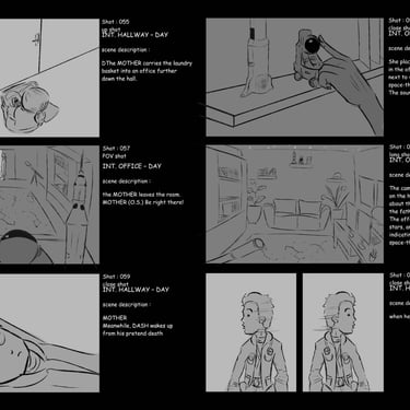 3D movie storyboard