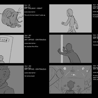 3D movie storyboard