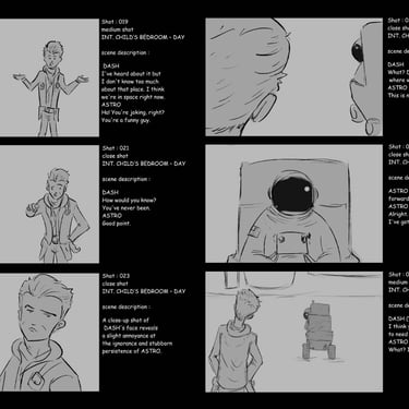 3D movie storyboard