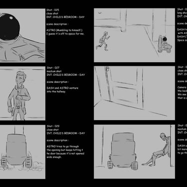 3D movie storyboard