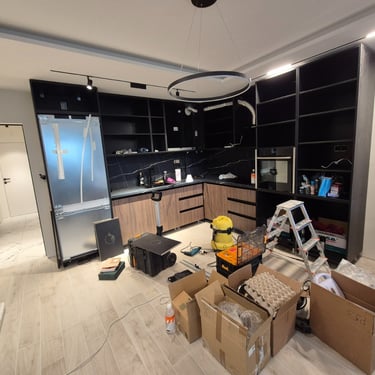 апартамент в процес на ремонт преди монтаж на мебели по поръчка BrosMebel