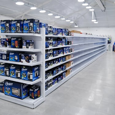 góndola central para supermercados en Chile