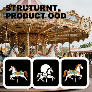 A square-cropped sequence of a carousel ad, demonstrating structured product benefits, crisp editorial styling, high-contrast text.