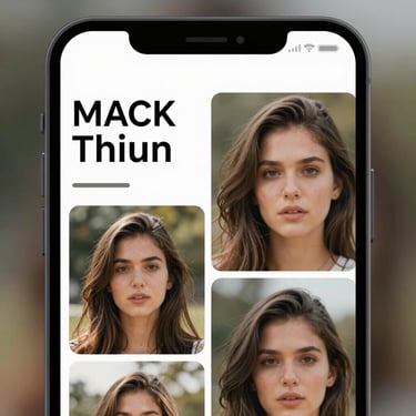 A close-up square screenshot of a mobile video ad interface, showcasing a split-screen layout with clear typographic hooks, soft natural lighting.