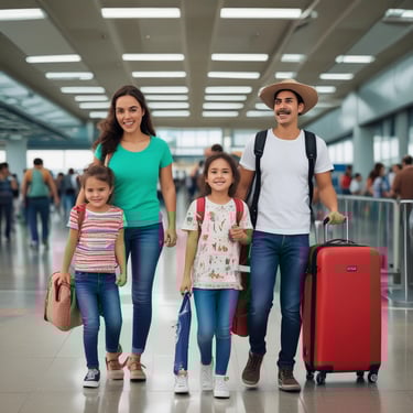 Familia disfrutando el viaje