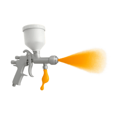 Paint spray gun releasing fine mist, representing smooth, professional painting services.