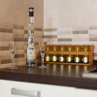 Kitchen detail in the Studio apartment in Kraljevica, Croatia, part of a peaceful seaside stay