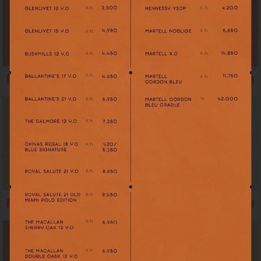 Zion Sky Lounge & Dining Menu Page 11 Ho Chi Minh Vietnam Saigon