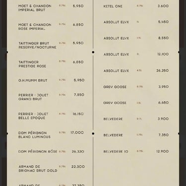 Zion Sky Lounge & Dining Menu Page 4 Ho Chi Minh Vietnam Saigon
