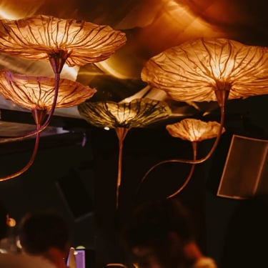 Zion Sky Lounge & Dining Ho Chi Minh Vietnam Saigon Warm light umbrella decorations