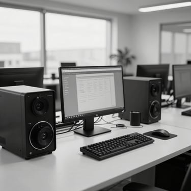 Studio photography of a premium mechanical keyboard with backlit keys, grayscale aesthetic, on a dark grey surface.