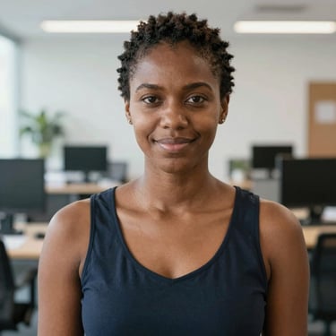 Smiling woman with smooth skin after laser treatment in a bright clinic room.