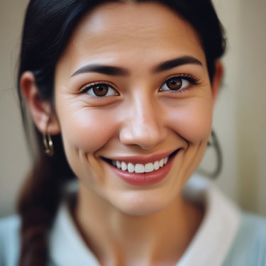 Close-up of a smiling woman asian modern