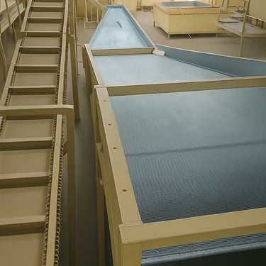 Two stage hot air dehydration dryer for onions