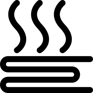 icone de cabana com aquecimento central