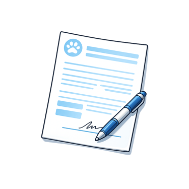 Contrat d'adoption avec stylo - Logo