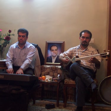 Music being played at Saied's friends house