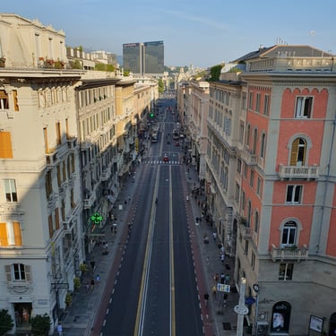 Looking down on Via XX Settembre from Ponte Monumentale