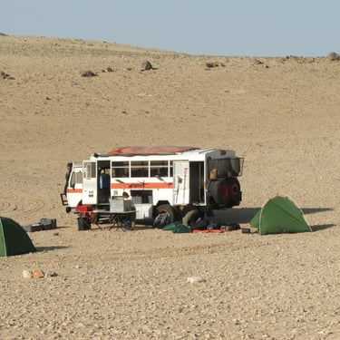Camping in the desert near Palmyra, Syria