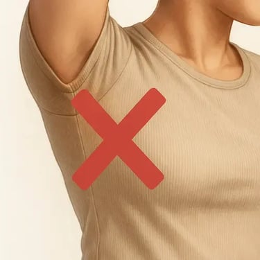 evite usar roupas justas e de material sintético nas axilas