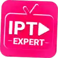 IPT Expert logo featuring white text and a play button icon inside a TV outline on a pink background.