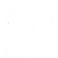 A white satellite dish icon emitting signal waves on a black background for telecommunications.