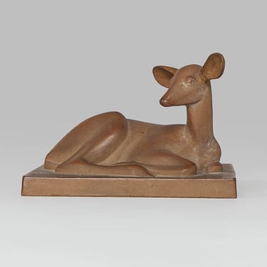 Armand Petersen - Antilope couchée sans cornes - Edition Sèvres