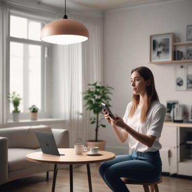 A smiling middle-aged man standing in his living room with a Clevercam wireless CCTV visible in the background.