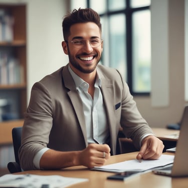 A smiling middle-aged man standing in his living room with a Clevercam wireless CCTV visible in the background.