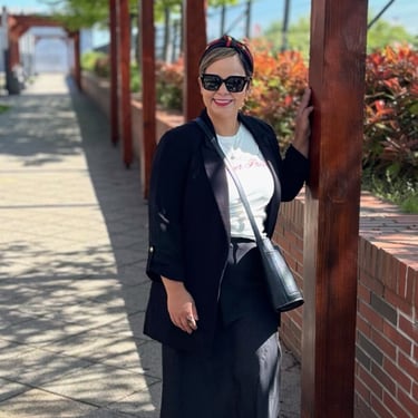 My wife at a garden on the top of a mall in Budapest, Hungry