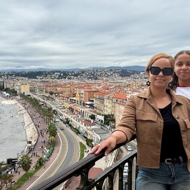 My Family high above the city of Nice, France