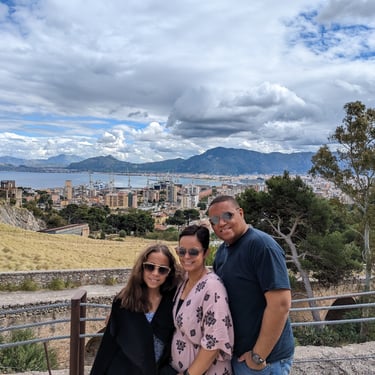 My family on a hike in Sicily, Italy