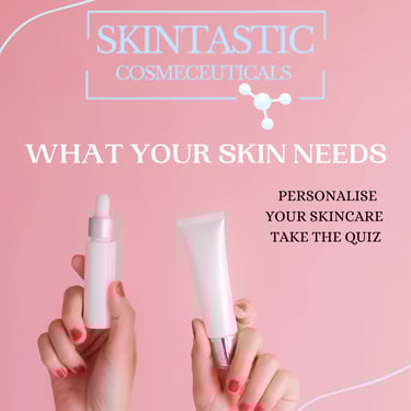 a person holding a bottle of skin care products