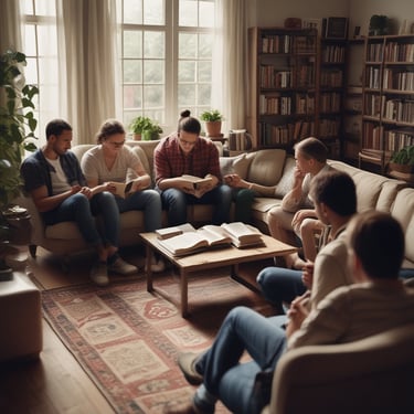 small group of people studying the Bible