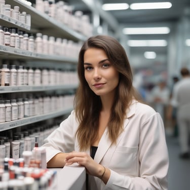 A happy customer giving a thumbs up in front of her new logo design.