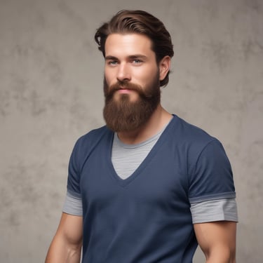 A happy young man with a fresh haircut smiling inside a modern barbershop.