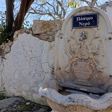 Traditional water fountain spring in Alagni Village, Crete