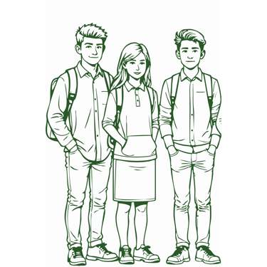 Icone montrant plusieurs jeunes représentant les jeunes que Kadiamor et Bourokk ont pu accompagner